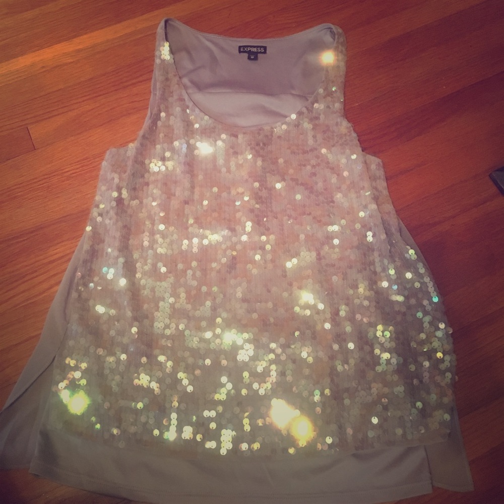 Express sequin top